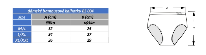 tabulka velikostí + nákres