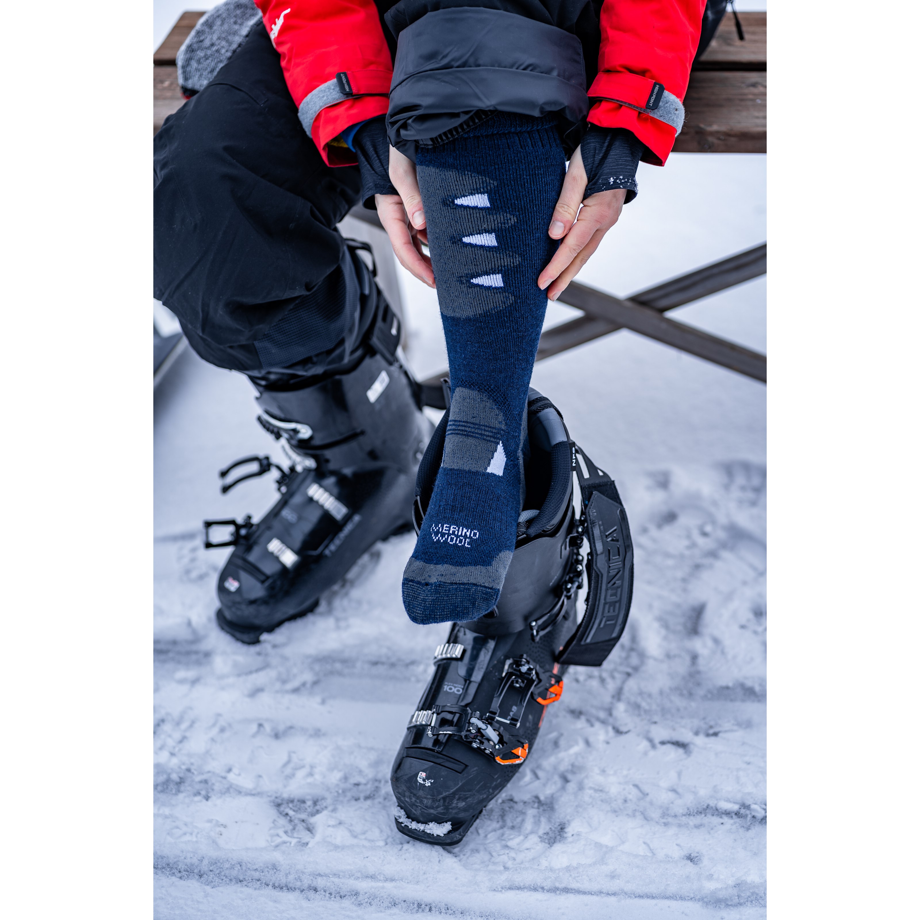Podkolienky zimné thermo STABIL z merino so striebrom TMAVO MODRÉ VoXX 122774 L-11