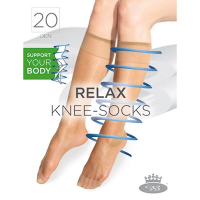 Podkolienky dámske silonkové RELAX knee socks BEIGE (telová farba)