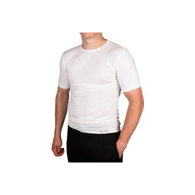 Tričko spodné pánske bambusové BAMBOO SEAMLESS 021 bezšvové WHITE (biela)