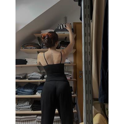 Košieľka dámska bambusová BAMBOO SEAMLESS 013 bezšvová BLACK (čierna)