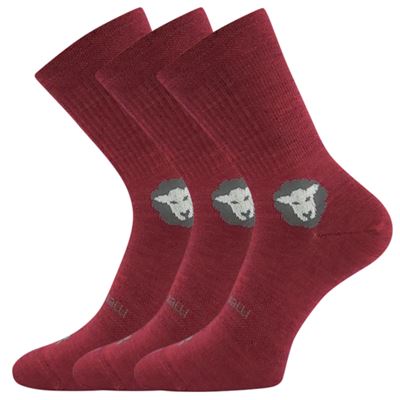 Ponožky anatomicky tvarované z merino BAREFOOTAN s iónmi striebra VÍNOVÉ