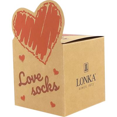 Ponožky pre zamilované DARLING čierne so srdiečkami design 1