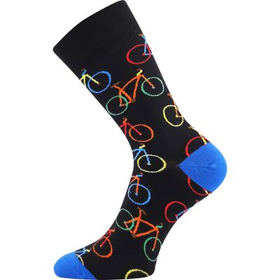 Ponožky unisex obrázkové DEBIKE s obrázkami farebných bicyklov (3 páry)