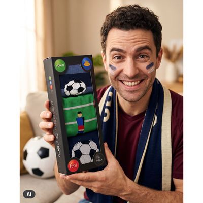 Ponožky obrázkové DEBOX darčekovo balené MIX FUTBAL