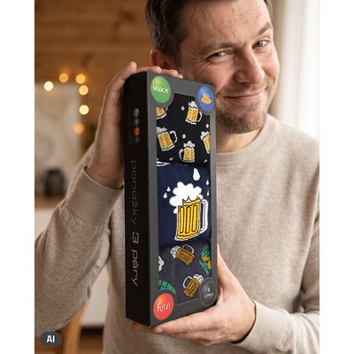 Ponožky obrázkové DEBOX darčekovo balené MIX PIVO