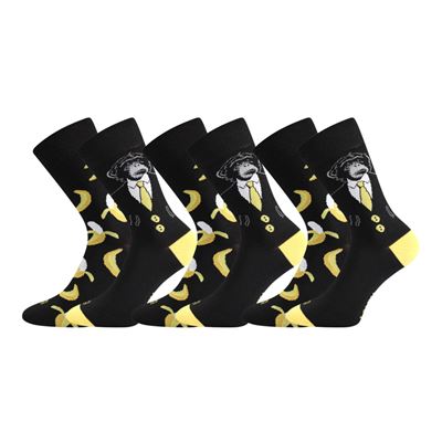 Ponožky trendy párované 1+1 DOBLE s obrázkami OPICE