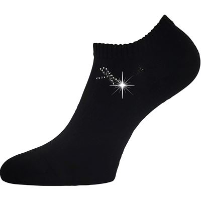 Ponožky dámske elegantné FLITANA 01 s kamienkami ČIERNE