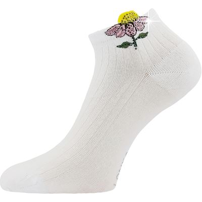 Ponožky dámske elegantné FLITANA 02 s kamienkami BIELE