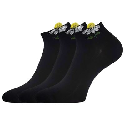 Ponožky dámske elegantné FLITANA 02 s kamienkami ČIERNE Lonka 127330 2