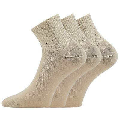 Ponožky dámske elegantné FLITANA 04 s kamienkami BÉŽOVÉ Lonka 127336 2
