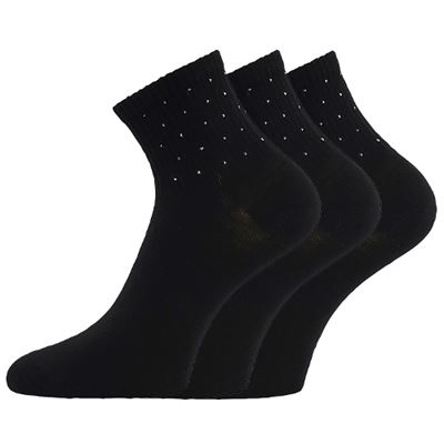 Ponožky dámske elegantné FLITANA 04 s kamienkami ČIERNE Lonka 127334 2