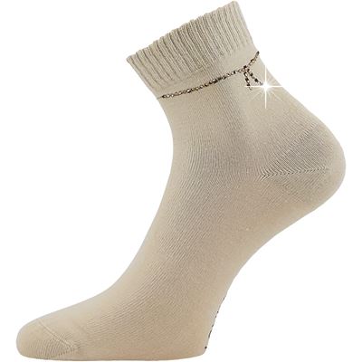Ponožky dámske elegantné FLITANA 05 s kamienkami BÉŽOVÉ