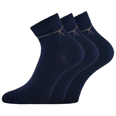 Ponožky dámske elegantné FLITANA 05 s kamienkami TMAVO MODRÉ Lonka 127339 2