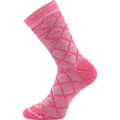 Ponožky hrubé dvojvrstvové z merino FORCE s iónmi striebra RUŽOVÉ