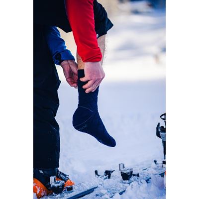 Ponožky hrubé dvojvrstvové z merino FORCE s iónmi striebra TMAVO MODRÉ