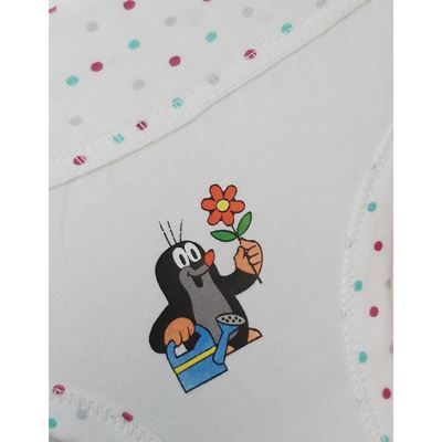 Nohavičky dievčenské KR 006 s obrázkom Krtka BIELE