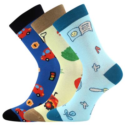 Ponožky detské KAITO s obrázkami CHLAPČENSKÝ mix A (3 páry)