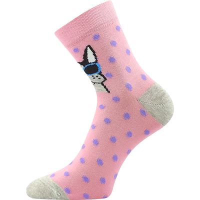 Dievčenské ponožky LEY s obrázkami MIX A so psami (3 páry)