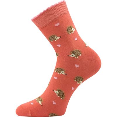 Dievčenské ponožky LEY s obrázkami MIX B s ježkami (3 páry)