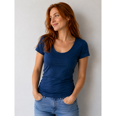 MERINOWOOL 10 slim dámske funkčné tričko s krátkymi rukávmi JEANS