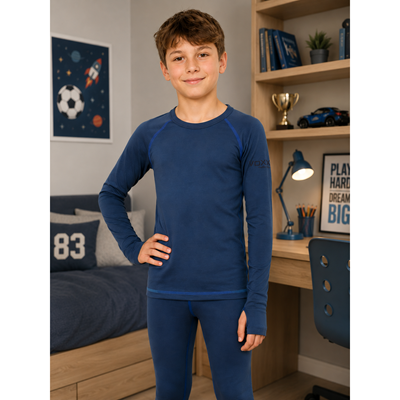 Tričko funkčné detské MERINOWOOL 21 s dlhým rukávom JEANS/modrá