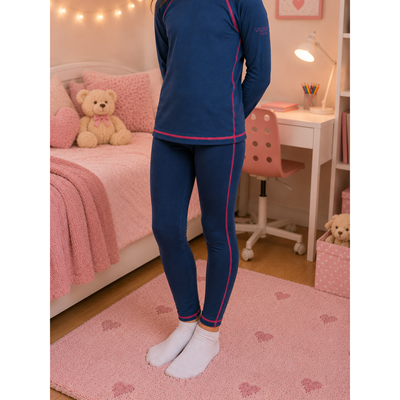 Spodky funkčné detské MERINOWOOL 22 dlhé JEANS/magenta
