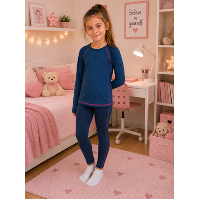Spodky funkčné detské MERINOWOOL 22 dlhé JEANS/magenta VoXX 127289 2