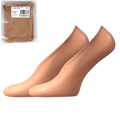 Ťapky dámske silonkové NYLON step BEIGE (telová farba) 2 páry balené iba v sáčku