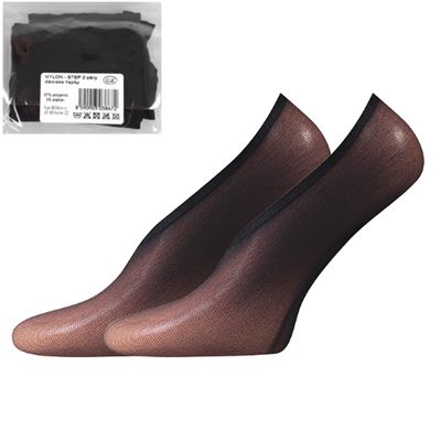 Ťapky dámske silonkové NYLON step NERO (čierne) 2 páry balené iba v sáčku