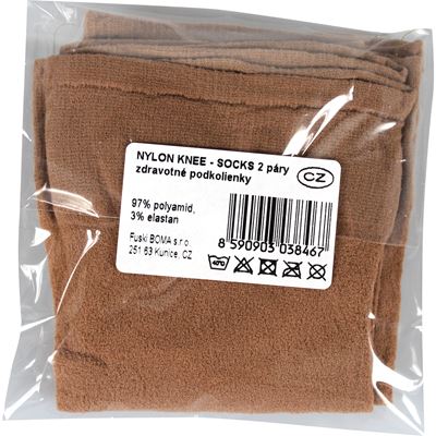 Podkolienky dámske silonkové NYLON knee-socks BEIGE (telová farba) 2 páry balené iba v sáčku