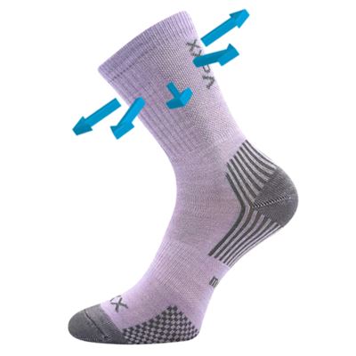 Ponožky detské slabé z merino OPTIMALIK s iónmi striebra SVETLO FIALOVÉ