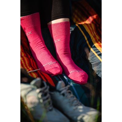 Ponožky slabé z merino ORIONIS s iónmi striebra FUXIA