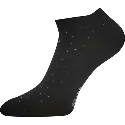Ponožky unisex nízke PIKI 82 letné bodkované čierne (2 páry)