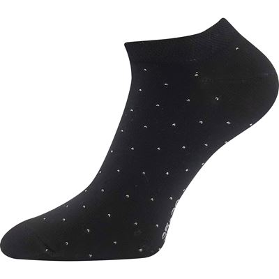 Ponožky unisex nízke PIKI 82 letné bodkované čierne (2 páry)