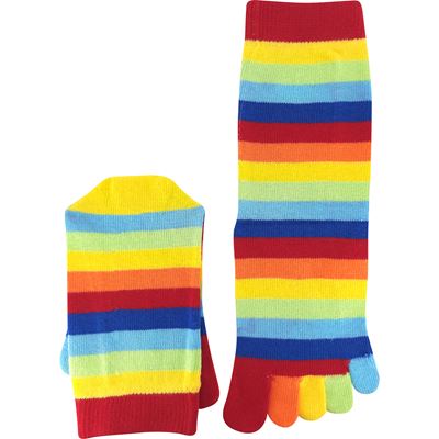 Ponožky prstové bavlnené PRSTAN 10 pruhované RAINBOW