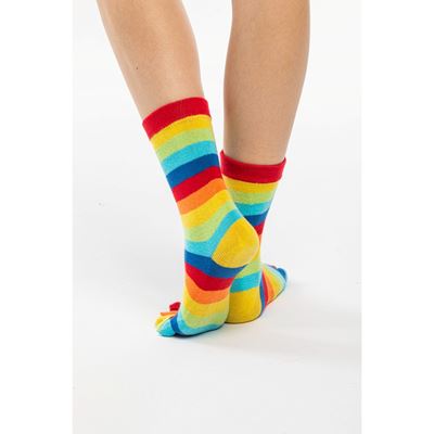 Ponožky prstové bavlnené PRSTAN 10 pruhované RAINBOW BOMA 121889 2