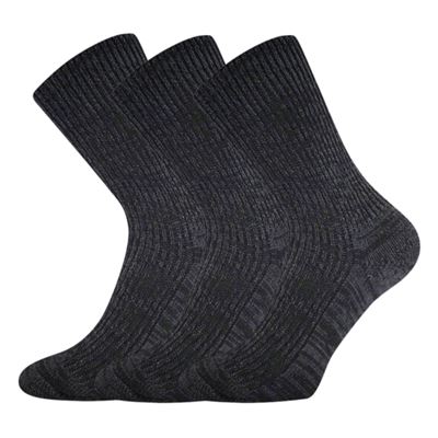 Ponožky silné ŘÍP vlnené ČIERNE MELÉ