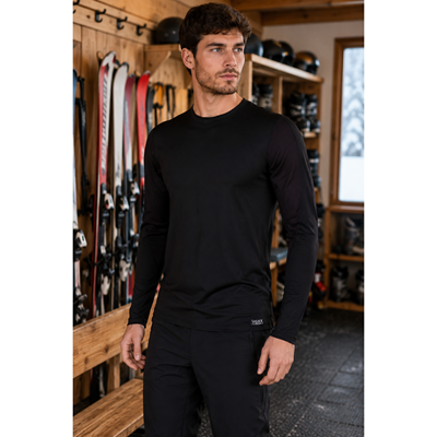 Tričko pánske SOLID 01 thermo ČIERNE