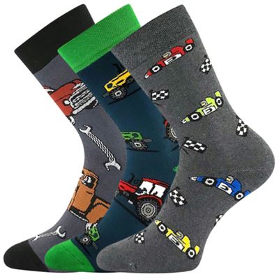 Ponožky detské froté SIBIŘ 08 s obrázkami CHLAPČENSKÉ (3 páry)