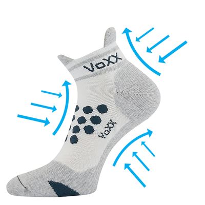 Ponožky kompresné športové SPRINTER nízke s iónmi striebra BIELÉ S TMAVO ZELENOU