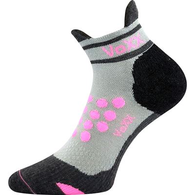 Ponožky kompresné športové SPRINTER nízke s iónmi striebra SVETLO ŠEDÉ S RUŽOVOU VoXX 126340 2