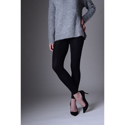 Pančuchové legíny dámske dlhé WINTER leggins extra silné NERO