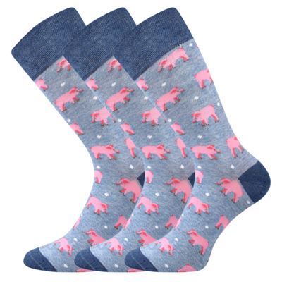 Ponožky pánske vtipné WOODOO s obrázkami PRASÁTOK